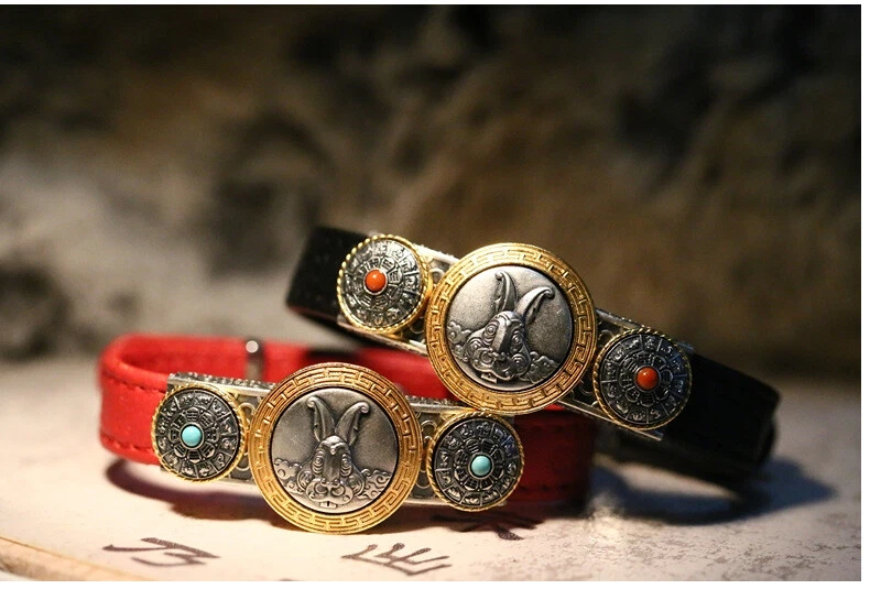 A24 Armband Tierkreiszeichen Hase roter Achat Türkis Silber 925 buddhistisch - Bild 1 von 1