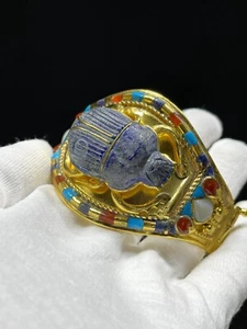 Pulsera única hecha a mano rey Tutankamón - pulsera de escarabajo para rey Tutankamón - Imagen 1 de 7