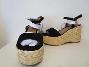Universal Thread Womens Alisha Platform Wedge Heels Sandals Black Size 6.5 - Picture 1 of 5