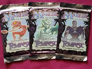 MTG Magic The Gathering TEMPEST New Sealed Booster ALL 3 DIFFERENT PACK ART - Picture 1 of 1