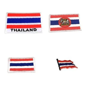 Embroidered Thailand Flag Patch Iron-on High Quality Multiple Sizes Available - Picture 1 of 12