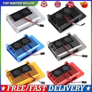 Aluminum Case with Dual Cooling Fan Armor Case Fit for Raspberry Pi 4 Model B - Bild 1 von 14