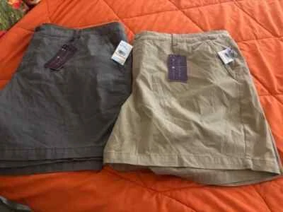 2 PARES! GLORIA VANDERBILT PLUS SHORTS DE CAMINHADA MISTURA ALGODÃO Tamanho 24W Novo com etiquetas $48 cada - Imagem 1 de 4