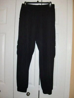 Mujer~LISA RINNA~NEGRO~CINTURA ELÁSTICA ELÁSTICA~BOLSILLOS~PANTALONES HARÉN talla S~COMO NUEVO~ Foto 1 de 4