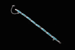 Bila Turquoise & Sterling Silver Link Bracelet - Picture 1 of 3