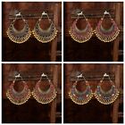 Indian Gold Color Flower Beads Earring Bohemian Gypsy Statement Vintage Jewelry