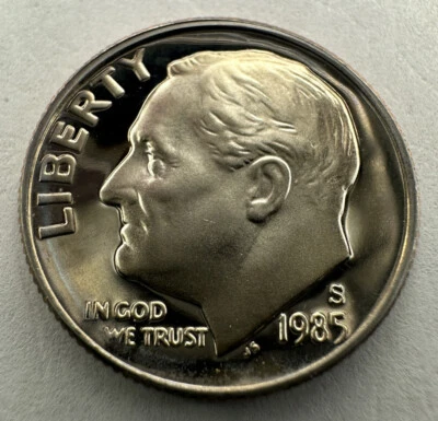 1985-S Roosevelt Dime PROOF 10cent Coin from US Mint Proof Set - Image 1 of 4