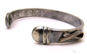 Silver Tone Until There is a Cure Cuff HIV/Aids Awareness Bracelet Made in Italy - Picture 1 of 7