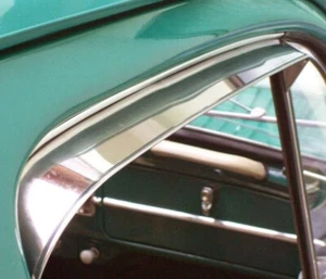 VW BUG Window Vent Shades 20" Smooth Plain Steel T1 BEETLE PAIR 2pcs 1950-1964 - Picture 1 of 9