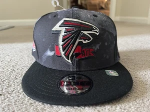 New Era 9FIFTY Atlanta Falcons NFL Ink Dye Black Sideline Snapback Hat Men New - Picture 1 of 5