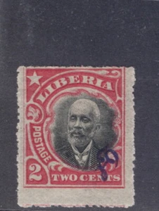 Liberia 1909, 2c Barclay official, center is BLACK not brown "OS" INVERTED #O60 - Picture 1 of 1