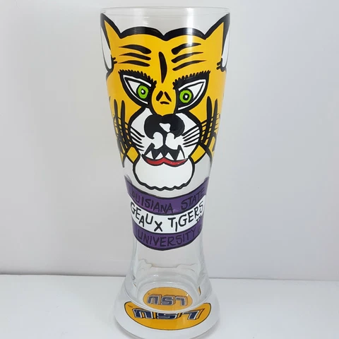 Fan-Tastic Louisiana State University Pilsner Glass LSU Geaux Tigers 16 oz Beer Cover