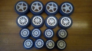 4 complete sets of 1/10 Tamiya rims & tires (mini,touring,rally and buggy) - Bild 1 von 1
