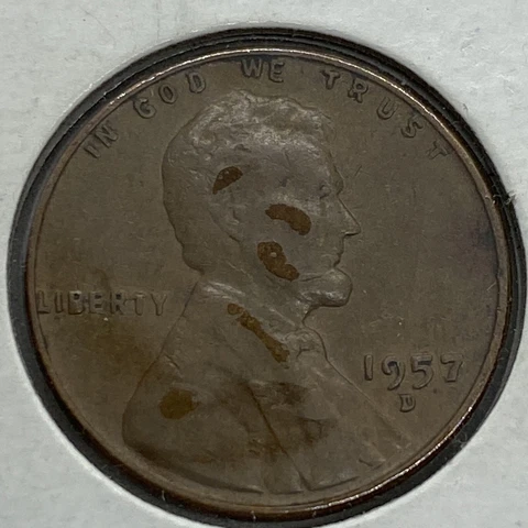 1957-D Error Lincoln Cent Wheat Penny See Pictures - RARE Cover