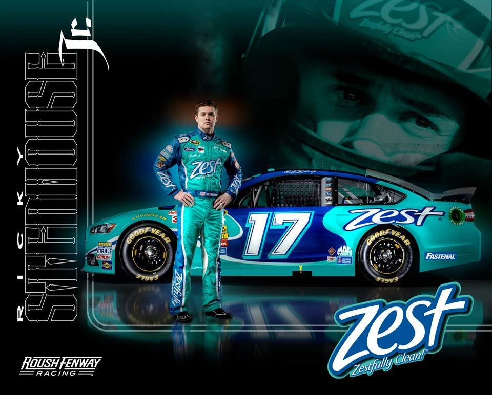 2015 Ricky Stenhouse Jr "Zest Soap Roush Fenway" #17 NASCAR SPRINT CUP POSTAL Foto 1 de 1
