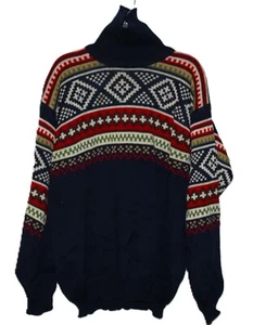 Vintage Charles Wolf Sweater Unisex Med 100% Wool Geometric Oslo Norway Multicol - Picture 1 of 6