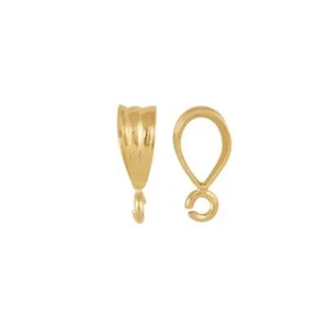 14K Yellow Gold Pendant Bail with Open Ring 9.5 x 3mm - Picture 1 of 1