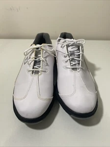 Footjoy Sport LT Golf Shoes Mens Size 8M Leather White Silver Soft Spikes - Picture 1 of 10