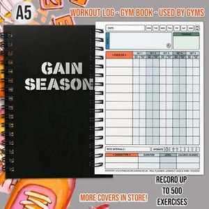 Workout Log Gym A5 Buch, Fitness, Trainingstagebuch - Sets Wiederholungen Gewichte Rekord 500 - Bild 1 von 8