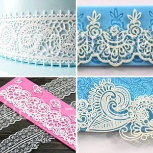 Flower Lace Silicone Fondant Icing Mould Wedding Cake Mold Decoration Sugarcraft - Picture 1 of 77