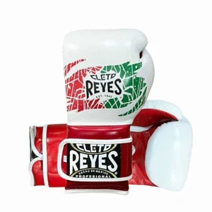 Cleto Reyes Sparring Gloves - Mexican White Red / Original Leather / All Ozs - Picture 1 of 10