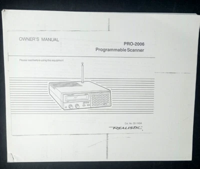RADIO SHACK PRO-2006 INSTRUCTION OPERATING MANUAL 1990 - Image 1 of 3