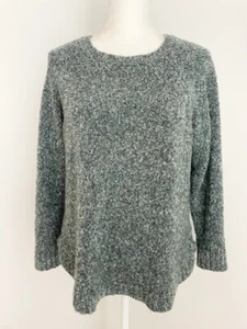 Jones New York Womens Knit Sweater Size M Blue Green Crew Neck Long Sleeves - Picture 1 of 12