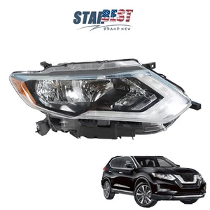 For Nissan Rogue 2017-2019 Halogen Headlight Passenger Right Side Housing Chrome - Picture 1 of 12