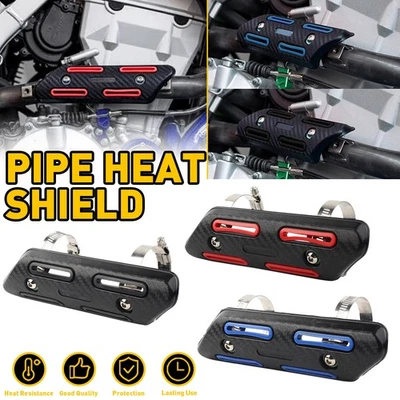 Exhaust Heat Shield Universal Motorcycle Exhaust Pipe Protector Red /Blue /Black - Image 1 of 4
