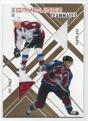 2002 Be A Player ITG Game Used Teammates Gold /10 Joe Sakic / Rob Blake #T-10 - Image 1 of 2