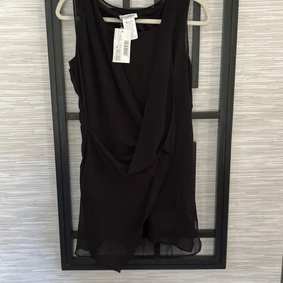 NUEVO CON ETIQUETAS Blusa Naracamicie Negra Elástica con Capas Gasa Frontal Talla S Foto 1 de 4