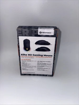 Cyberpower PC Elite M2 Wired Black Gaming Mouse RGB 6-Color 6 Buttons - Image 1 of 4