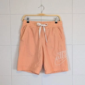 Nike Sportswear Alumni Peach Woven Retro Swim Shorts Trunks 8 Inch Inseam Size S - Picture 1 of 7