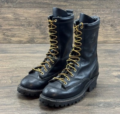 White's Hathorn Explorer Boots Mens 8 D Fire Fighter Black Leather Work - Image 1 of 4