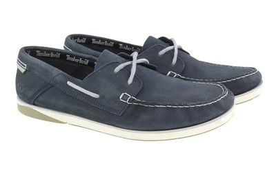 Timberland A416H Hombre Zapatos EU47.5 Cuero Azul sin Cordones Mocasines True - Imagen 1 de 4