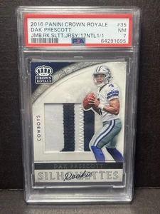 Dak Prescott 1/1 2016 Panini Crown Royale Rookie Patch Dallas Cowboys - Picture 1 of 4