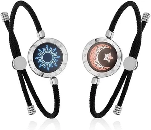 Totwoo Sun & Moon Longdistance Touch Bracelets with Milan Rope (Silver+Silver) - Picture 1 of 8