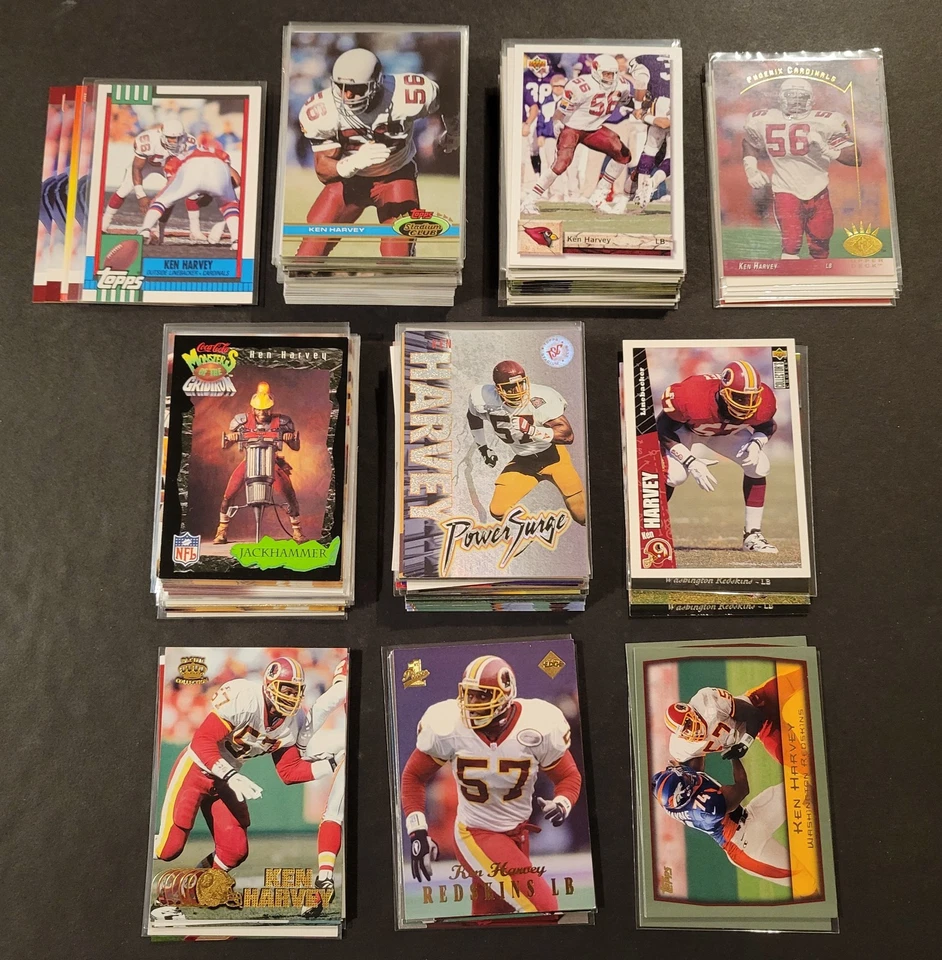 Lot of 185+ Assorted KEN HARVEY Football Cards 1990-1999 4xPB FB3975 - Image 1 of 1