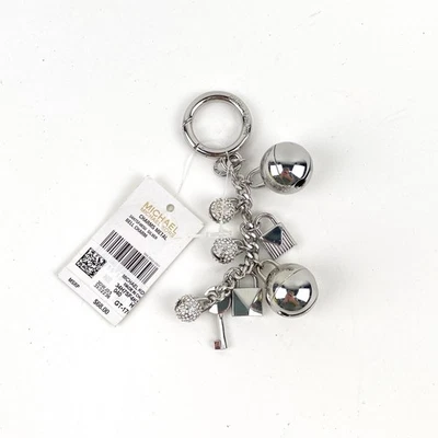 NUEVO CON ETIQUETAS Michael Kors Plata Metal Campanas Llave Cerradura Bolso Dije Foto 1 de 4