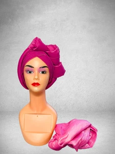 African Head wraps For Women, Pleated Turban Hat, Solid Color Ideal - Picture 1 of 1