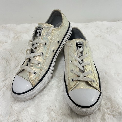 Sneakers basse Converse All Star Iridescenti bambina taglia 3 bianche