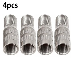 27mm Valve Stem Extensions 4pcs Brass Cap Extender Screw-On Silver Tone - Picture 1 of 12