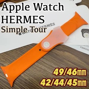 Hermès Orange Silicone Sports Band for Apple Watch 42 44 45 46 49mm Adjustable - Photo 1/6