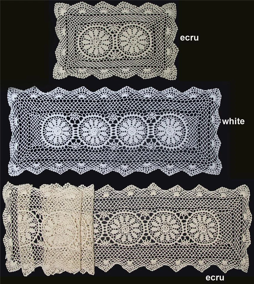 Crochet Lace Placemat Table Runner BEIGE 14x20",14x36", 14x54", 14x72" - Image 1 of 1