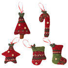 5 Pcs Burlap Christmas Tree Ornaments Xmas Candy Cane Decorate