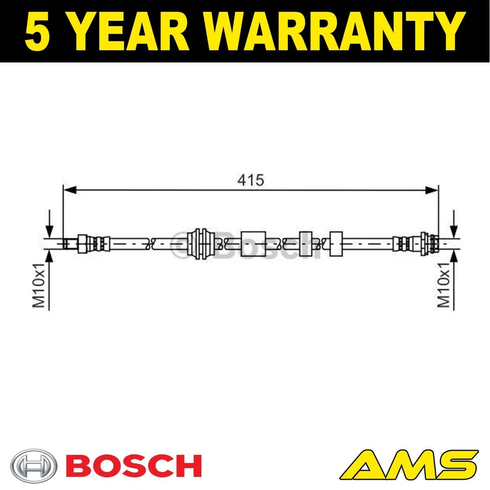 Fits Ford Mondeo S-Max Galaxy Volvo V60 V70 S60 XC70 S80 Brake Hose Front Bosch - Image 1 of 4