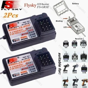 2x FlySky FS-GR3E 3CH 2.4Ghz Receiver for FS-GT2 GT3 GT3B GR3C RC Car Bo C9N8 - Picture 1 of 10