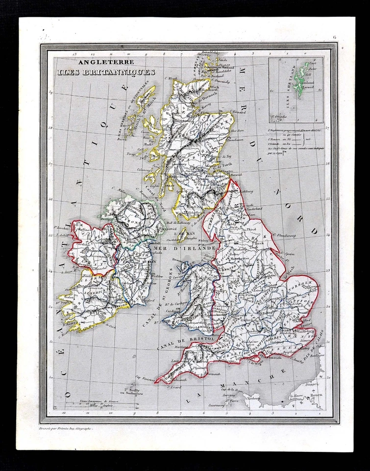 Mapa Monin Fremin 1835 - Gran Bretaña e Irlanda - Inglaterra Escocia Gales Londres Foto 1 de 1