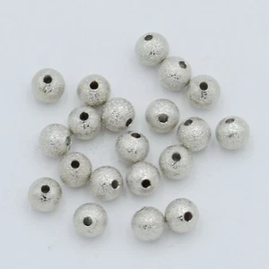 Silver Plated Metal Stardust Round Ball Beads Finding Crafting 20 Pieces - Picture 1 of 3