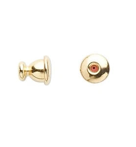 Stick Pin Clutch, 10 Gold Plated Brass 6x5.5mm Open Ended Hat Pin Clutches - Picture 1 of 2